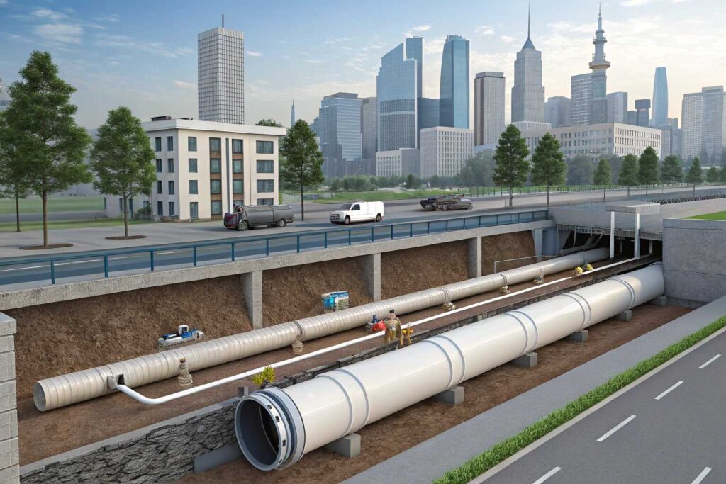 Modern urban sewage pipelines